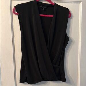 Banana Republic Black Sleeveless Wrap Top
